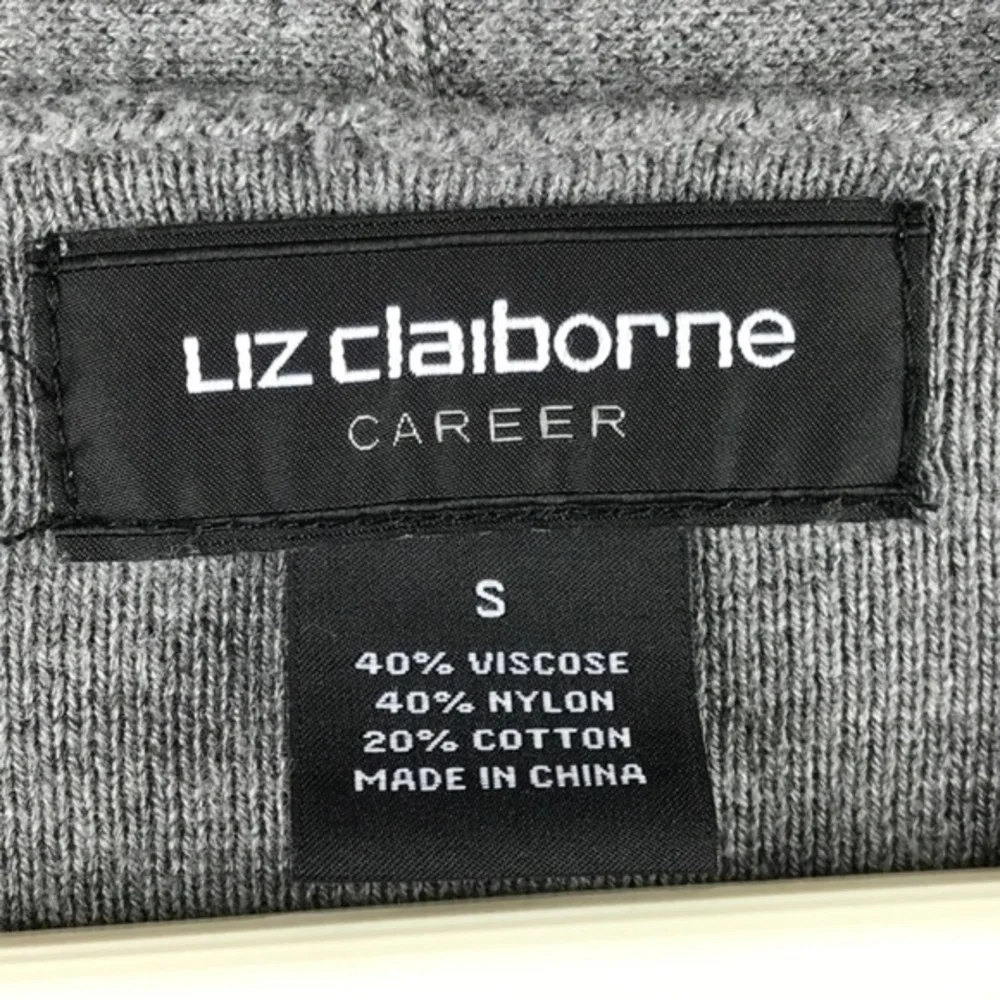 Liz Claiborne Career Stripped Open Front Sweater Cardigan